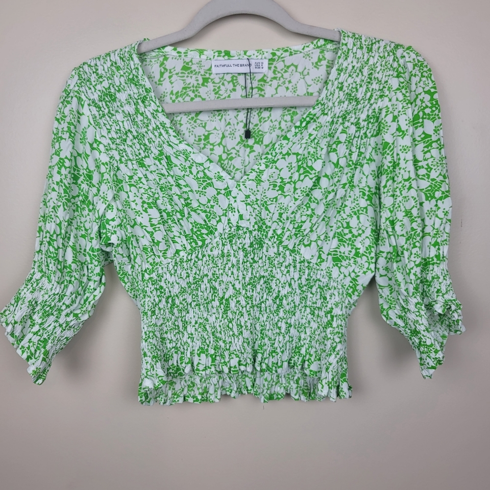 NWOT Faithfull the Brand Lini Freja Floral Print Top Size 6